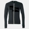 Unisex Triblend Lightweight Full-Zip Hooded Long Sleeve Tee Thumbnail